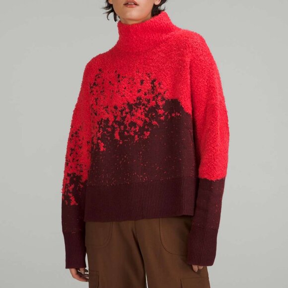 Lululemon Sweater Turtleneck Red Ombre Oversized Small 4 - Picture 1 of 6